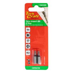 TORK CRAFT Torx Tx 8 Classic Insert Bit 25mm 2pc Carded
